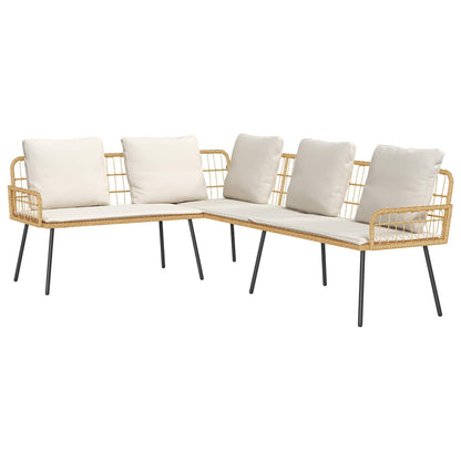 vidaXL Gartensofa-set 4 pcs Beige Poly-Rattan