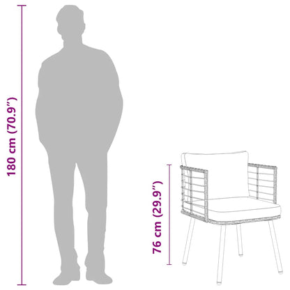 vidaXL Chaises de jardin 2 pcs avec coussins Noir Résine tressée