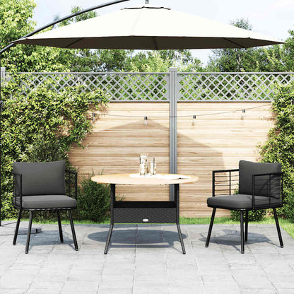 vidaXL Chaises de jardin 2 pcs avec coussins Noir Résine tressée