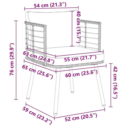 vidaXL Chaises de jardin 2 pcs avec coussins Noir Résine tressée