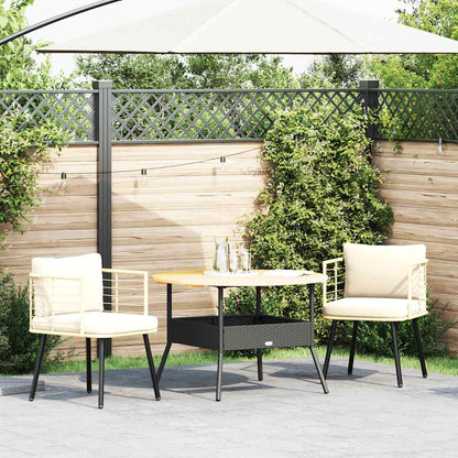 vidaXL Gartenstühle 2 Stk. mit Kissen Natur Poly Rattan