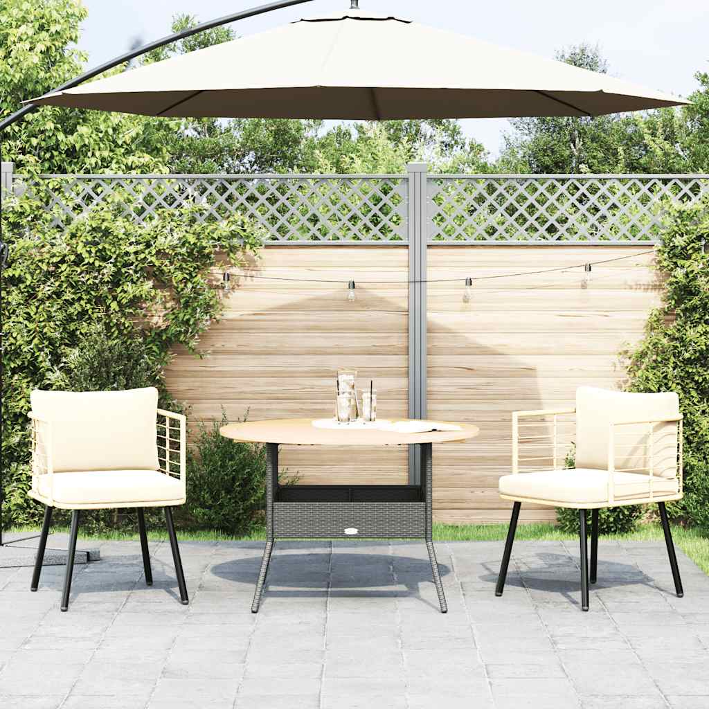 vidaXL Gartenstühle 2 Stk. mit Kissen Natur Poly Rattan