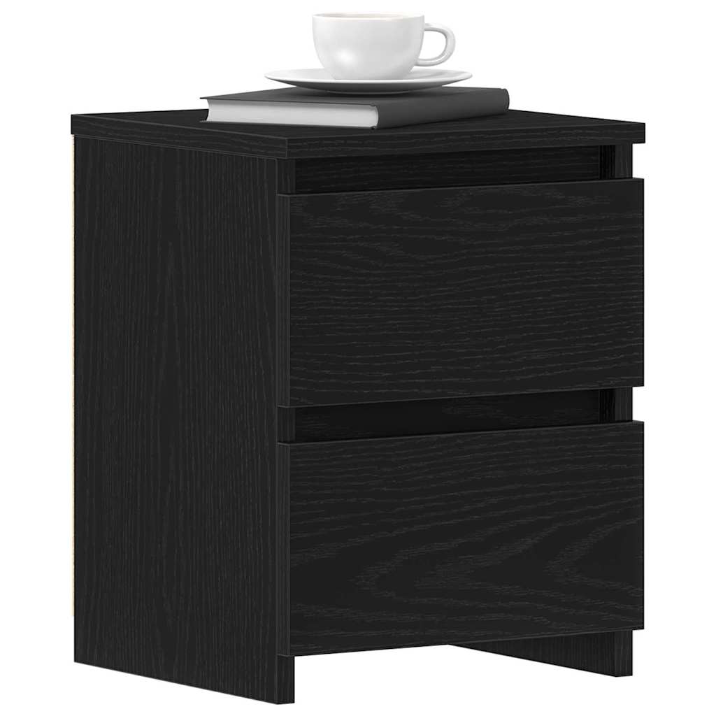 vidaXL Nachttisch 2 pcs Schwarz Eichen-Optik 30 x 30 x 40 cm