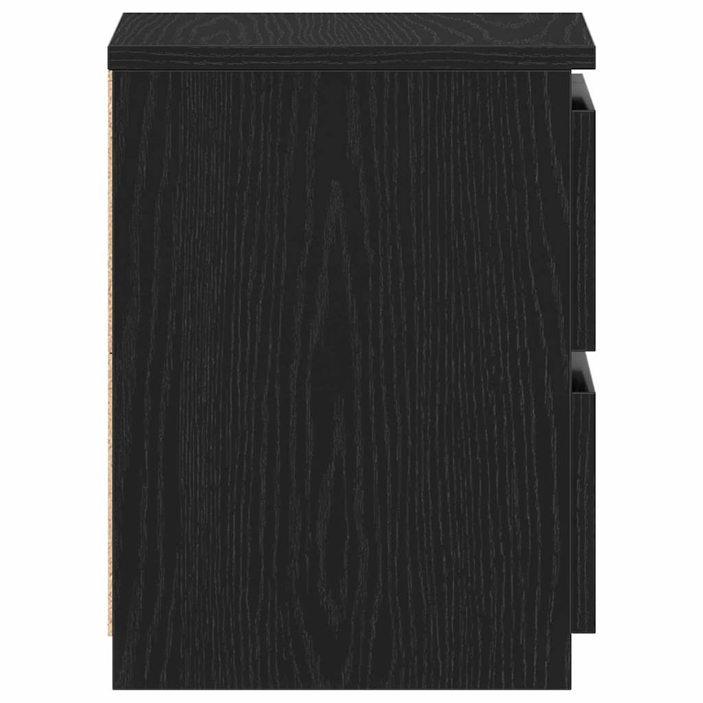 vidaXL Nachttisch 2 pcs Schwarz Eichen-Optik 30 x 30 x 40 cm