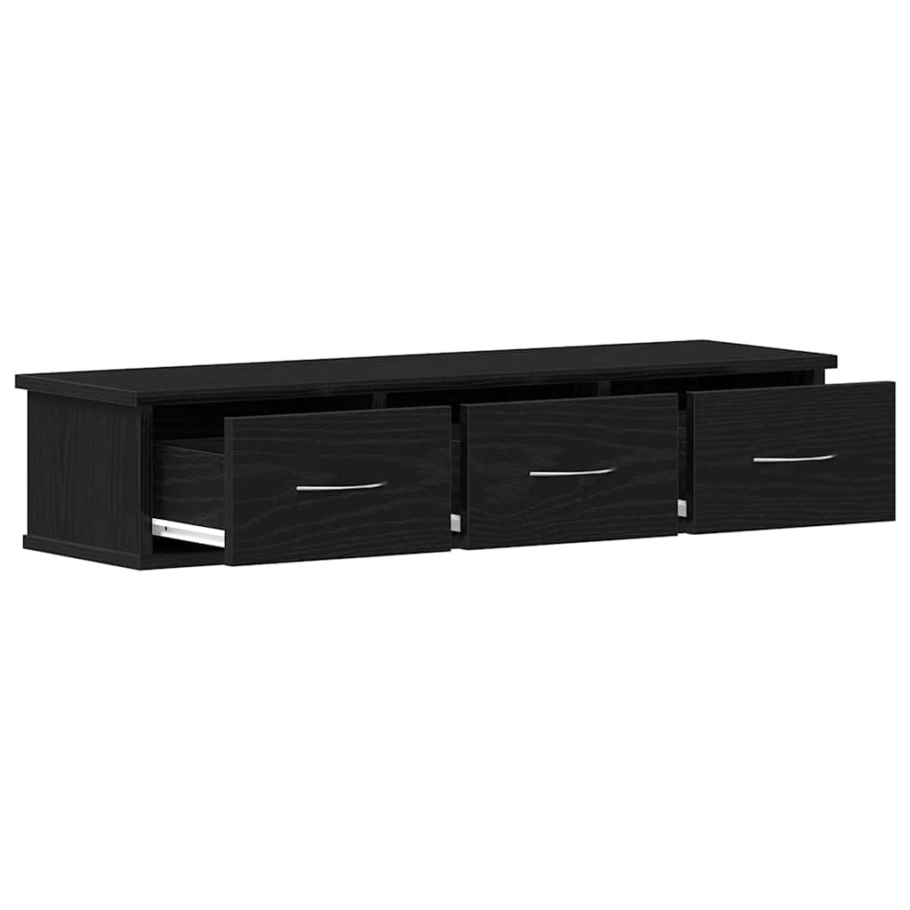 vidaXL Wandschrank Schwarz Eichen-Optik 88x26x18,5 cm Holzwerkstoff