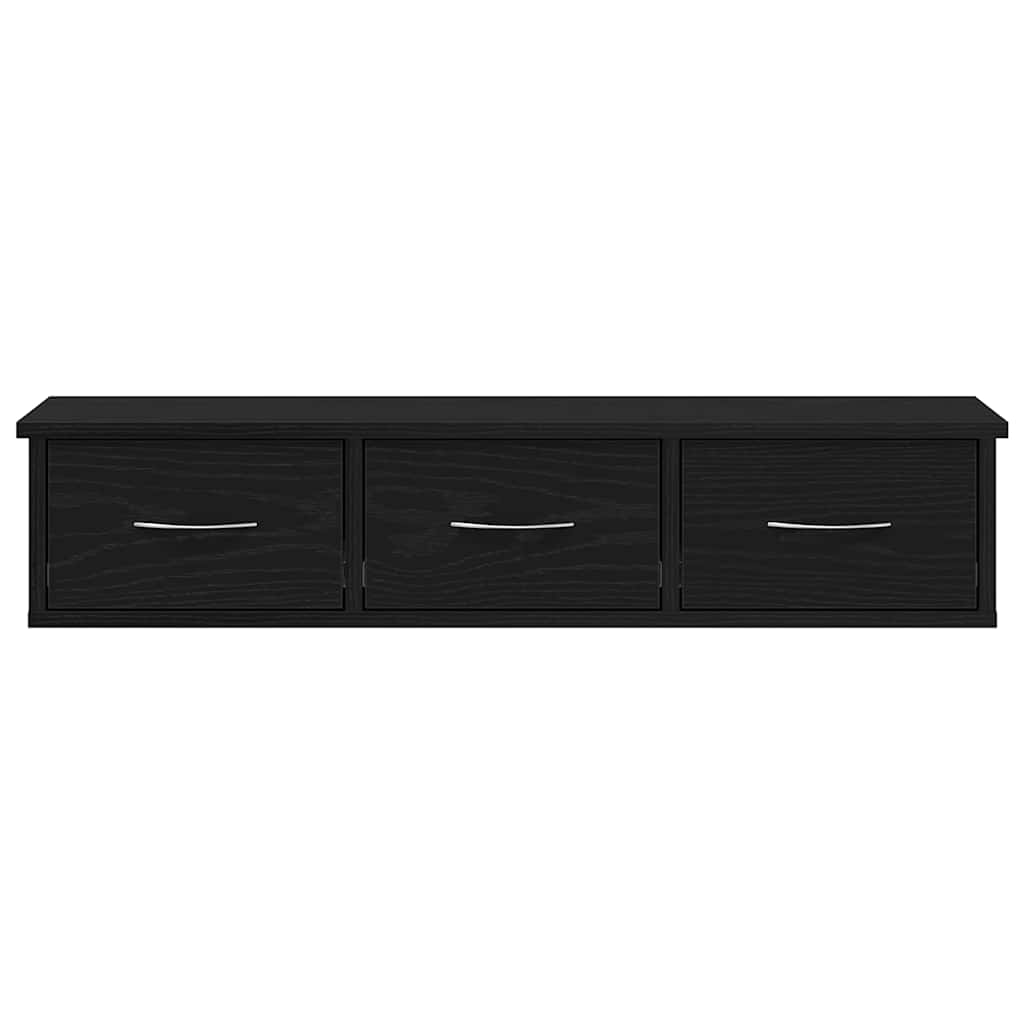 vidaXL Wandschrank Schwarz Eichen-Optik 88x26x18,5 cm Holzwerkstoff