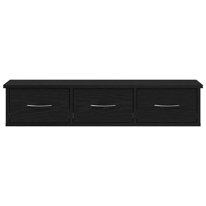vidaXL Wandschrank Schwarz Eichen-Optik 88x26x18,5 cm Holzwerkstoff