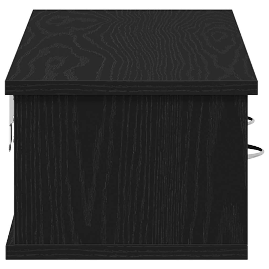 vidaXL Wandschrank Schwarz Eichen-Optik 88x26x18,5 cm Holzwerkstoff
