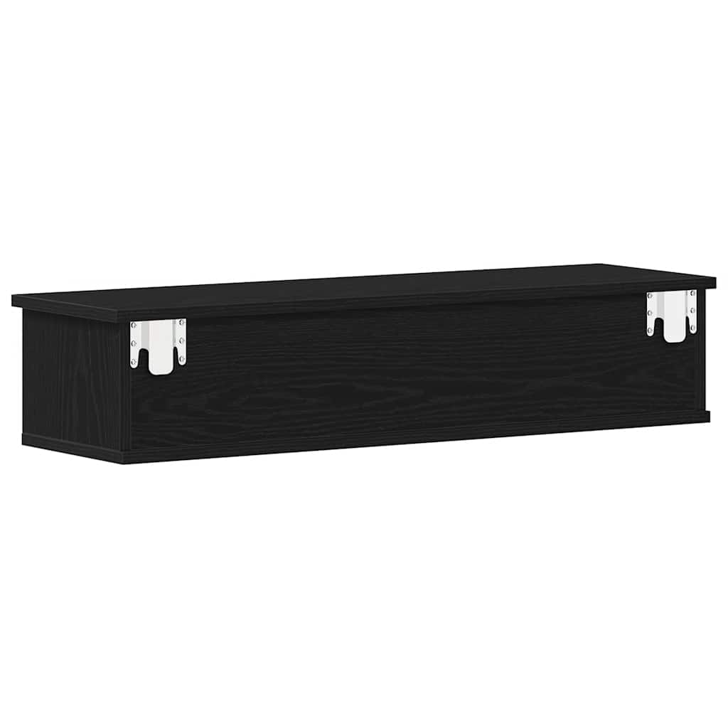 vidaXL Wandschrank Schwarz Eichen-Optik 88x26x18,5 cm Holzwerkstoff