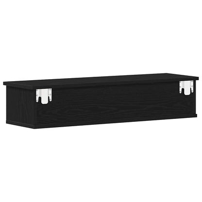 vidaXL Wandschrank Schwarz Eichen-Optik 88x26x18,5 cm Holzwerkstoff