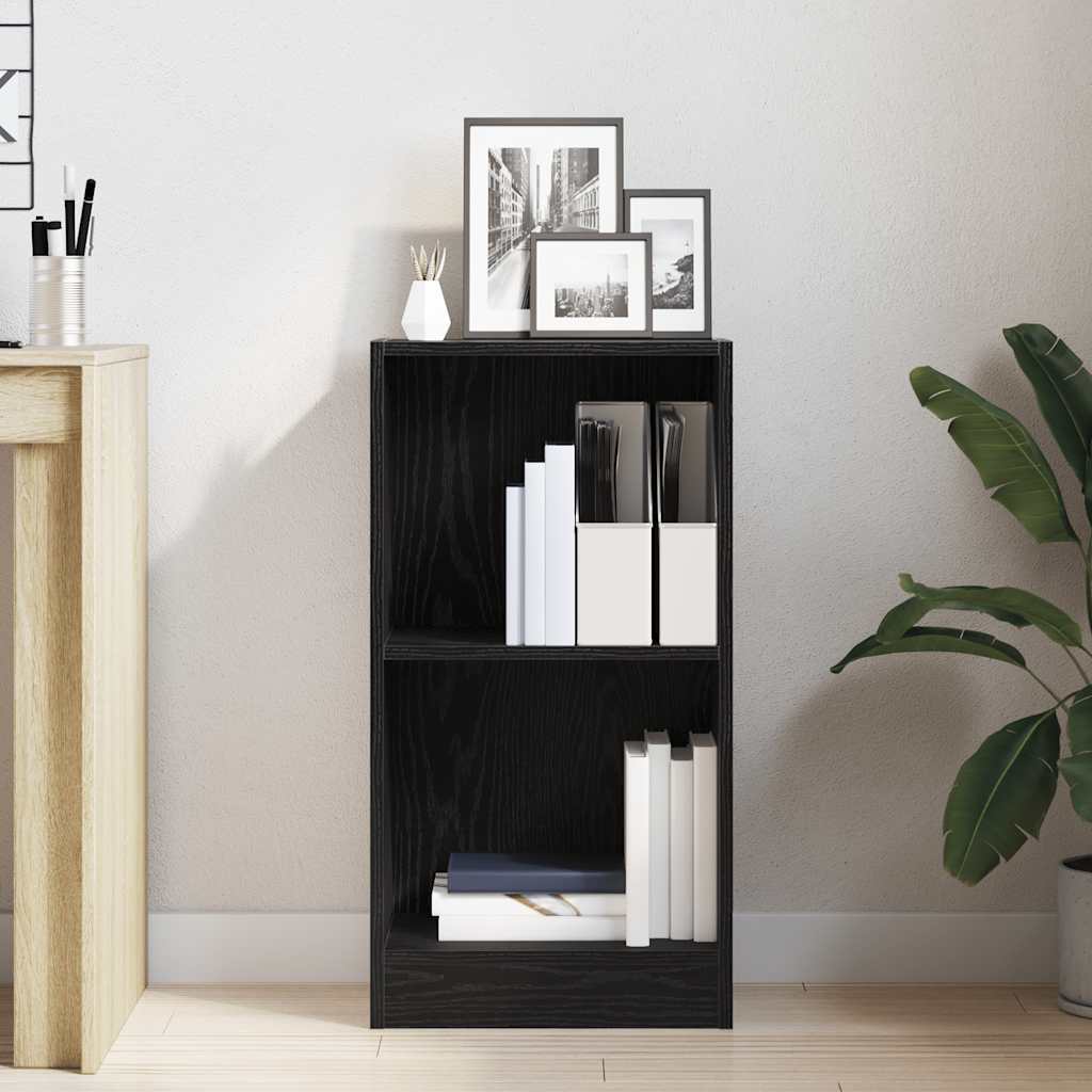 vidaXL Bücherregal Schwarz Eichen-Optik 40x24x76 cm Holzwerkstoff