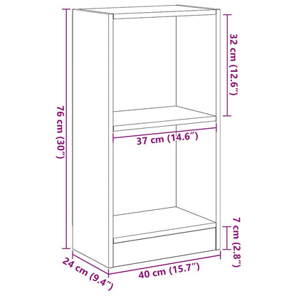 vidaXL Bücherregal Schwarz Eichen-Optik 40x24x76 cm Holzwerkstoff