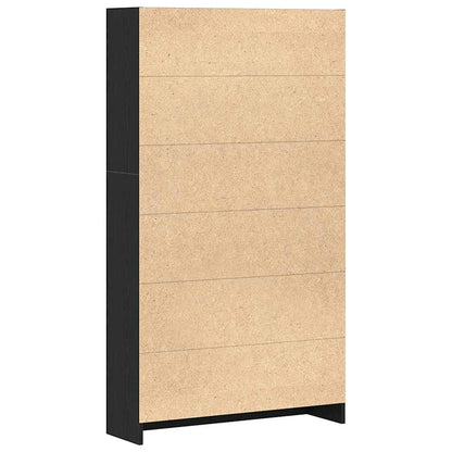 vidaXL Bücherregal 4 Fächer Schwarz Eichen-Optik 80x24x143 cm