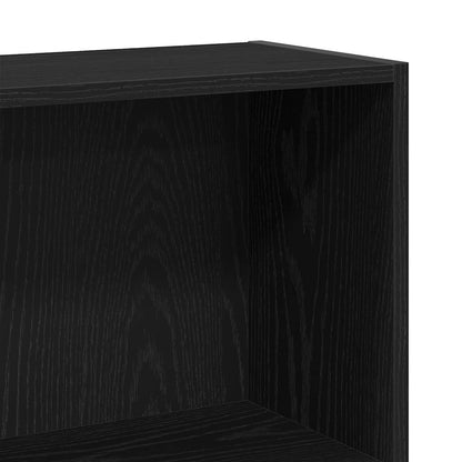 vidaXL Bücherregal 4 Fächer Schwarz Eichen-Optik 80x24x143 cm
