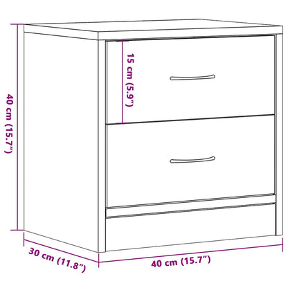 vidaXL Nachttisch Schwarz Eichen-Optik 40x30x40 cm Holzwerkstoff