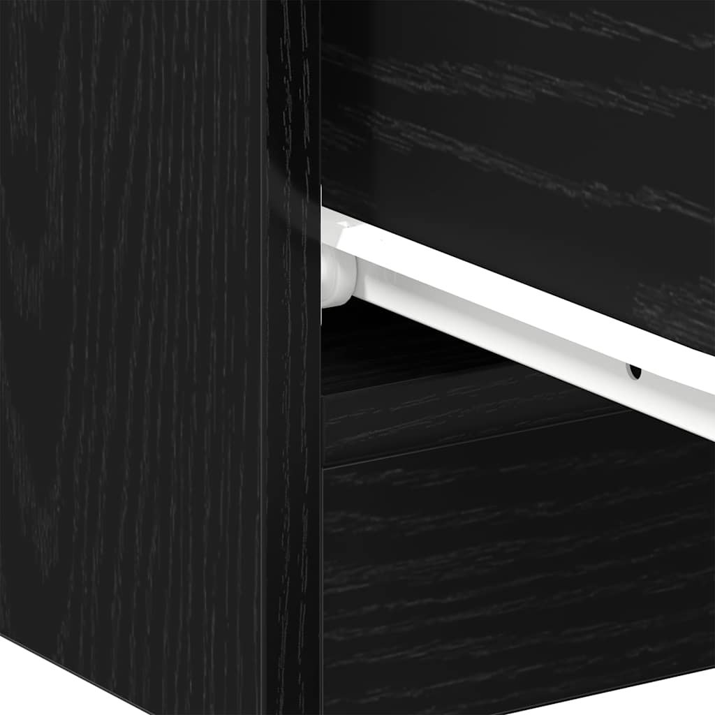 vidaXL Nachttische 2Stk. Schwarz Eichen-Optik 40x30x40cm Holzwerkstoff