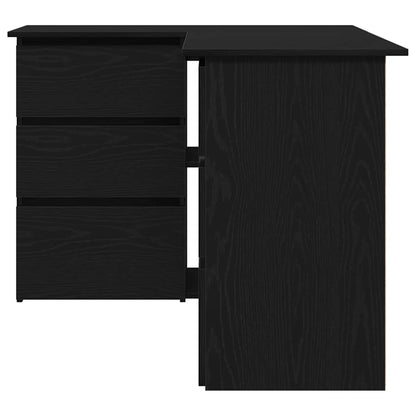 vidaXL Bureau avec étagères Noir aspect chêne 145 x 100 x 76 cm