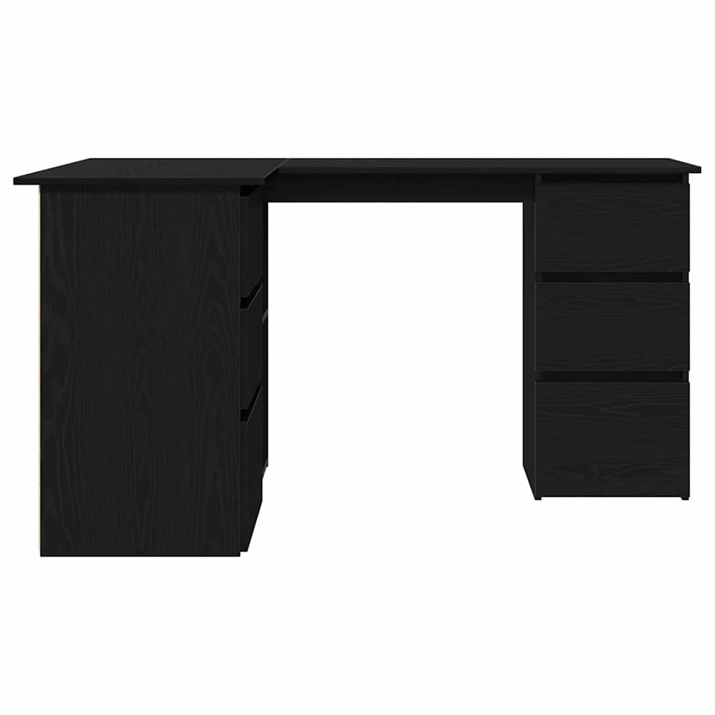vidaXL Bureau avec étagères Noir aspect chêne 145 x 100 x 76 cm