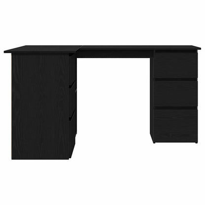 vidaXL Bureau avec étagères Noir aspect chêne 145 x 100 x 76 cm