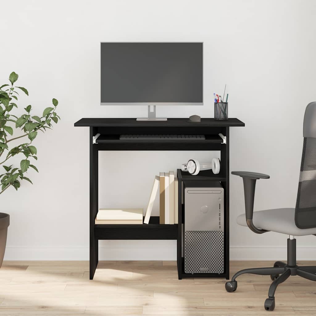 vidaXL Bureau noir aspect chêne 80x45x74 cm Bois d'ingénierie