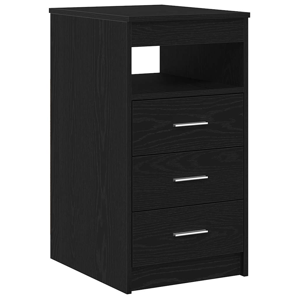 vidaXL Schubladenschrank Schwarz Eichen-Optik 40x50x76cm Holzwerkstoff