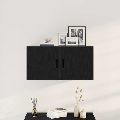 vidaXL Wandschrank Schwarz Eichen-Optik 80x39x40 cm Holzwerkstoff