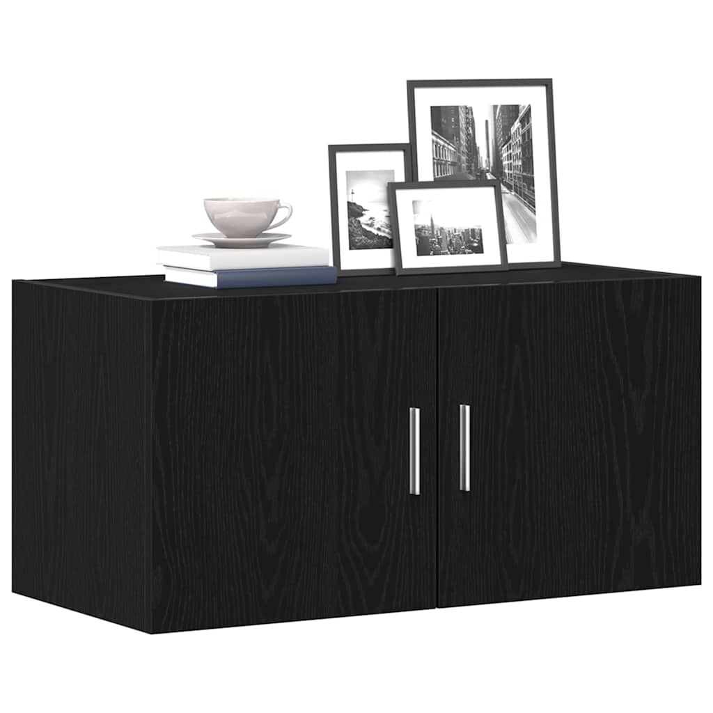 vidaXL Wandschrank Schwarz Eichen-Optik 80x39x40 cm Holzwerkstoff