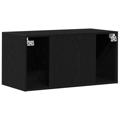 vidaXL Wandschrank Schwarz Eichen-Optik 80x39x40 cm Holzwerkstoff