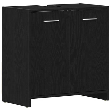 vidaXL Meuble sous-lavabo noir aspect chêne 60x33x60 cm