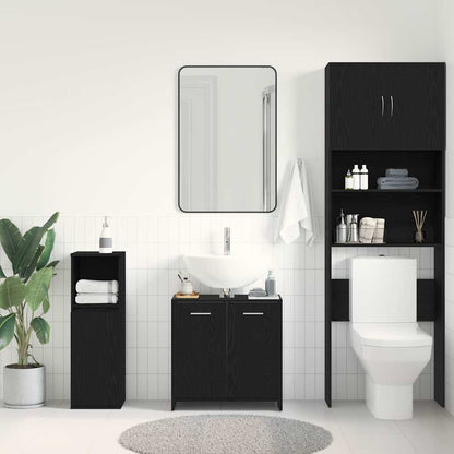vidaXL Meuble sous-lavabo noir aspect chêne 60x33x60 cm