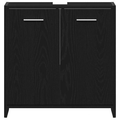 vidaXL Meuble sous-lavabo noir aspect chêne 60x33x60 cm