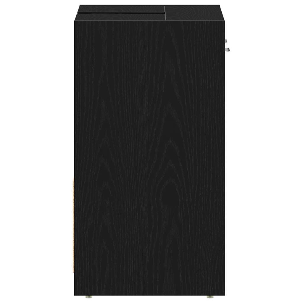 vidaXL Meuble sous-lavabo noir aspect chêne 60x33x60 cm