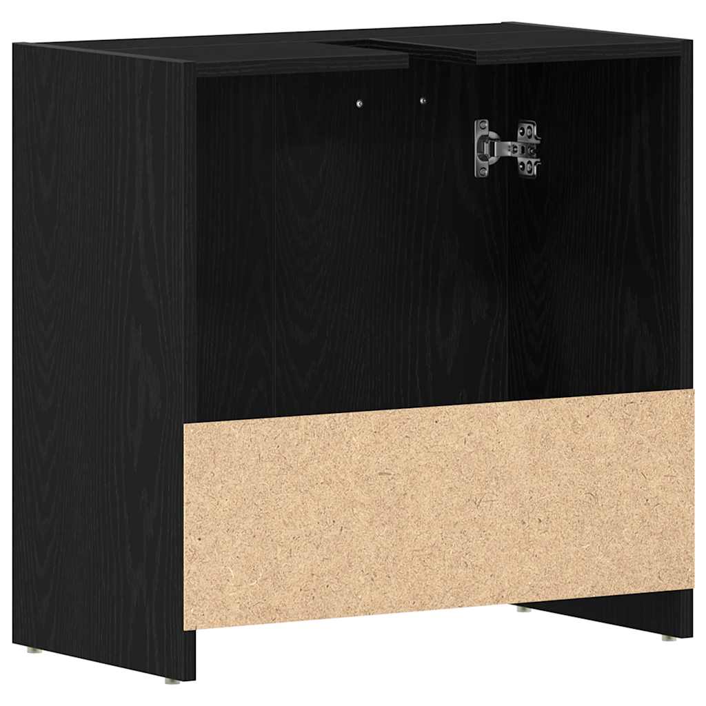 vidaXL Meuble sous-lavabo noir aspect chêne 60x33x60 cm