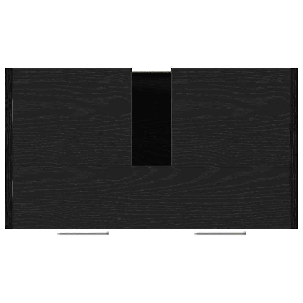 vidaXL Meuble sous-lavabo noir aspect chêne 60x33x60 cm
