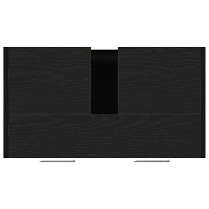 vidaXL Meuble sous-lavabo noir aspect chêne 60x33x60 cm