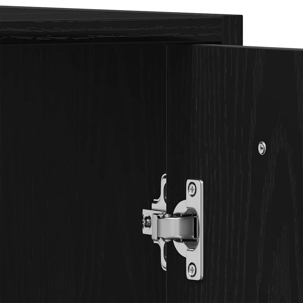 vidaXL Meuble sous-lavabo noir aspect chêne 60x33x60 cm