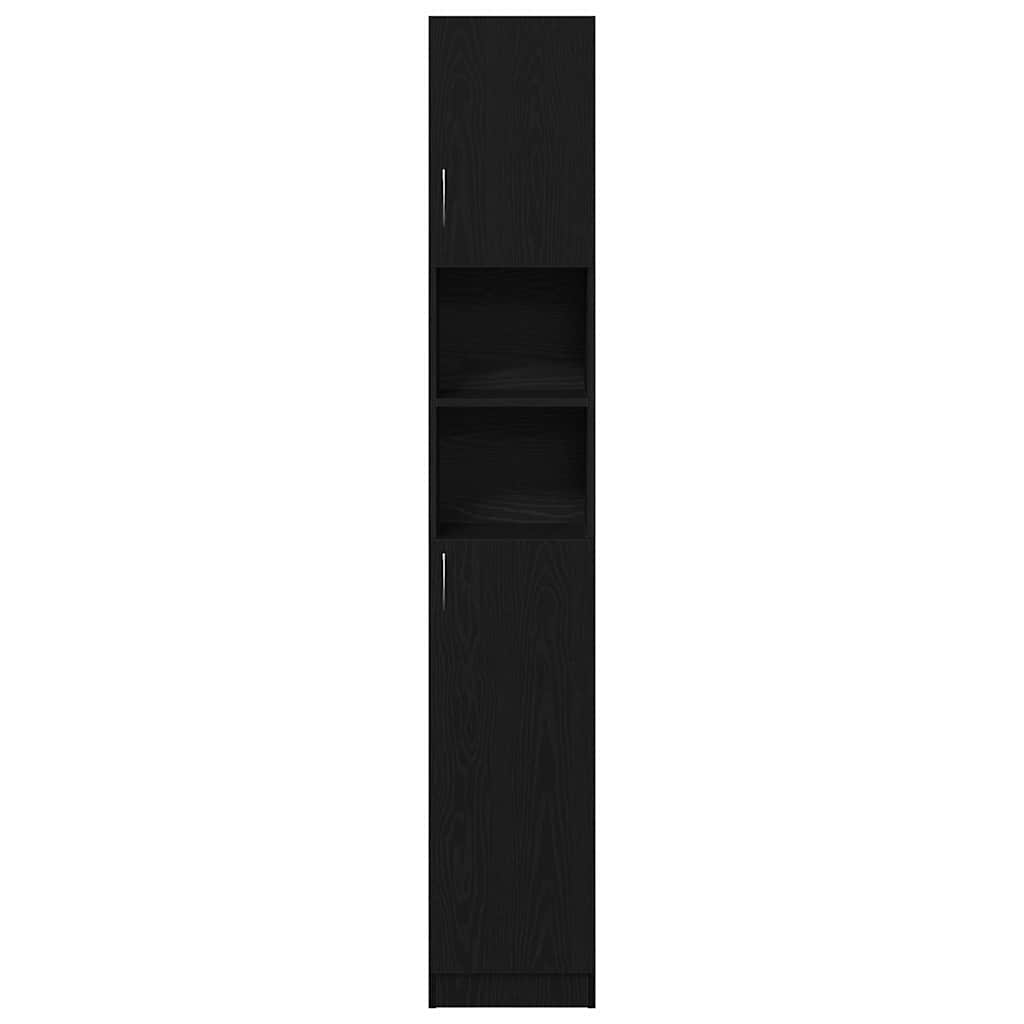 vidaXL Meuble haut de salle de bain noir aspect chêne 32x25,5x190 cm Bois d'ingénierie