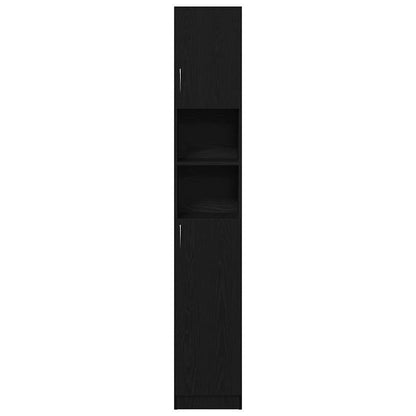 vidaXL Meuble haut de salle de bain noir aspect chêne 32x25,5x190 cm Bois d'ingénierie