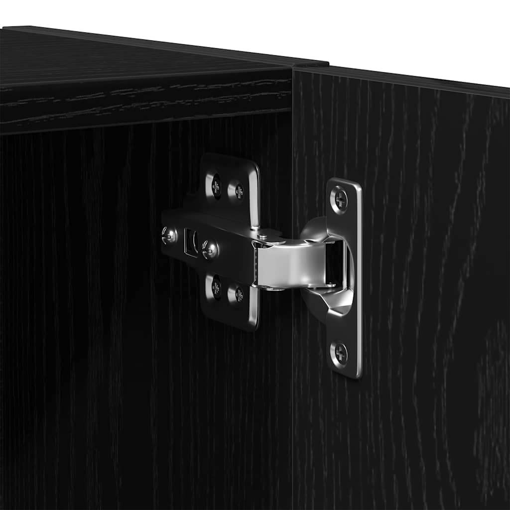 vidaXL Meuble haut de salle de bain noir aspect chêne 32x25,5x190 cm Bois d'ingénierie