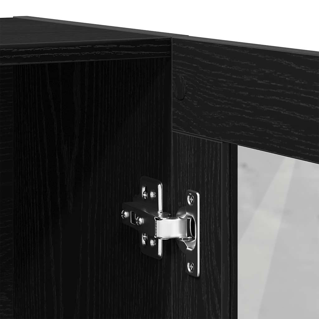 vidaXL Bücherschrank Schwarz Eichen-Optik 82,5x30,5x115 cm