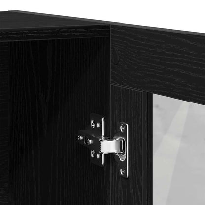 vidaXL Bücherschrank Schwarz Eichen-Optik 82,5x30,5x115 cm