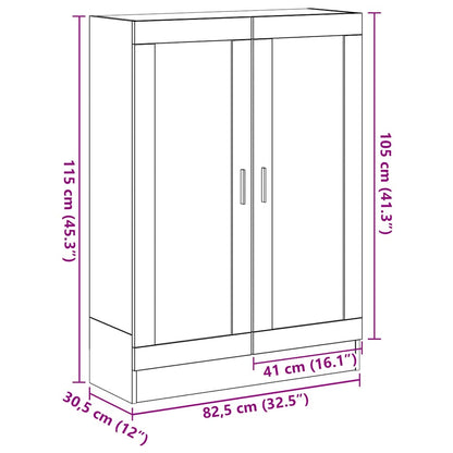 vidaXL Bücherschrank Schwarz Eichen-Optik 82,5x30,5x115 cm