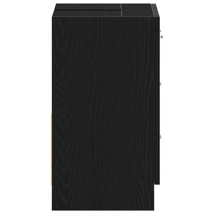 vidaXL Waschbeckenunterschrank Schwarz Eichen-Optik 63x30x54 cm