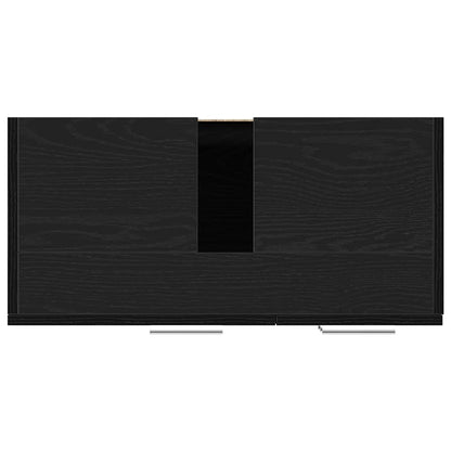 vidaXL Waschbeckenunterschrank Schwarz Eichen-Optik 63x30x54 cm