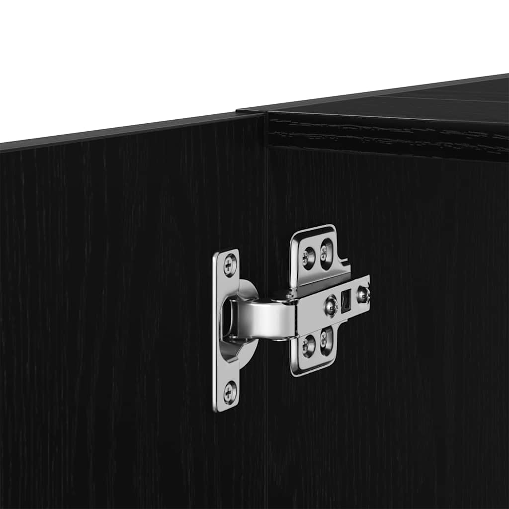 vidaXL Waschbeckenunterschrank Schwarz Eichen-Optik 63x30x54 cm