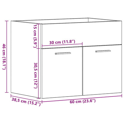 Meuble sous-vasque vidaXL aspect bois de récupération 60x38,5x46 cm