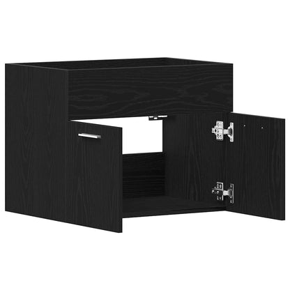 vidaXL Waschbeckenunterschrank Schwarz Eichen-Optik 60x38,5x46 cm
