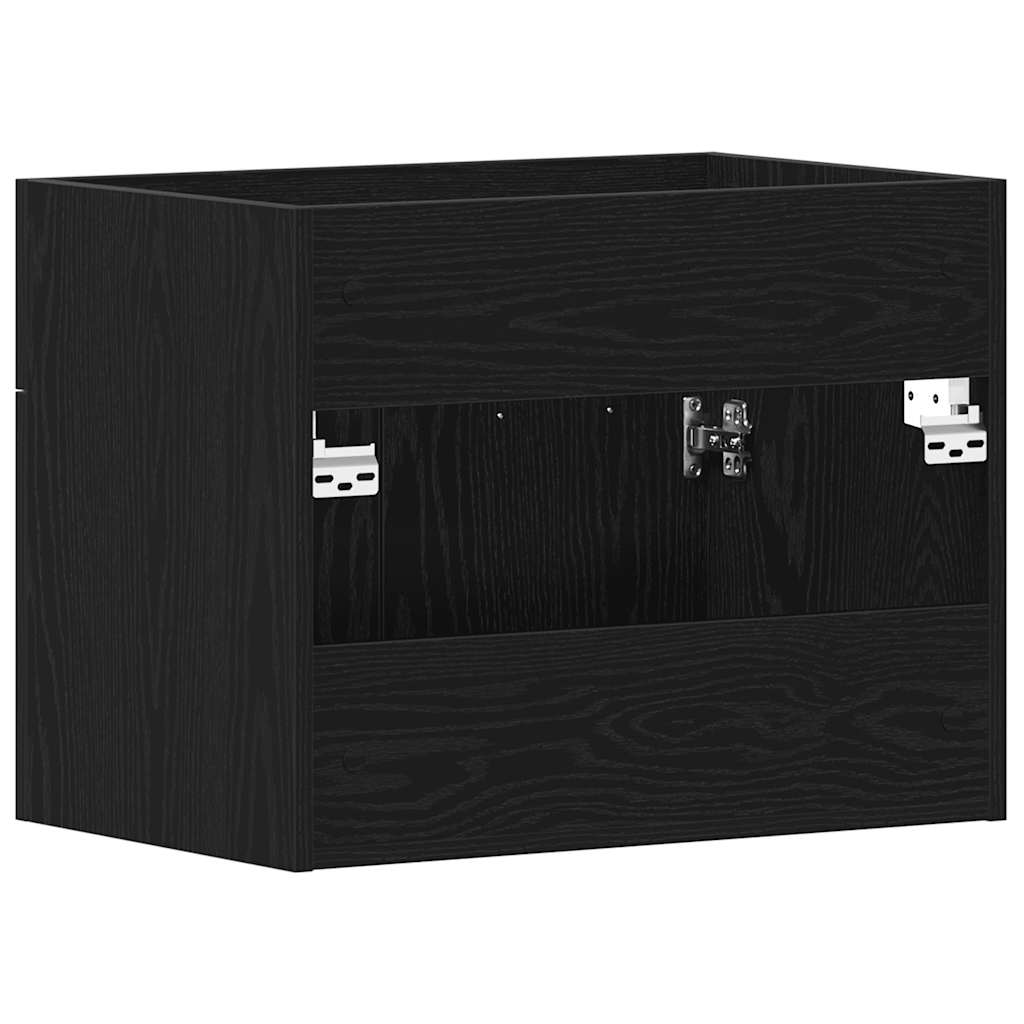 vidaXL Waschbeckenunterschrank Schwarz Eichen-Optik 60x38,5x46 cm