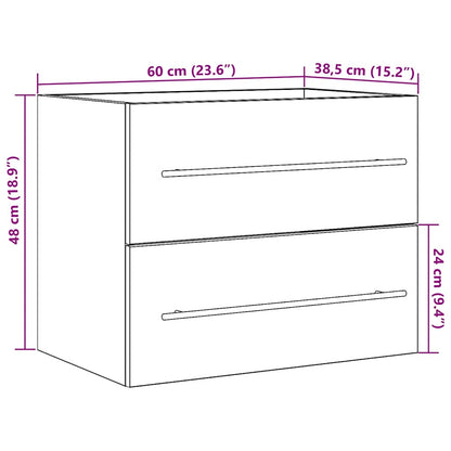 vidaXL Waschbeckenunterschrank Altholz-Optik 60x38,5x48 cm