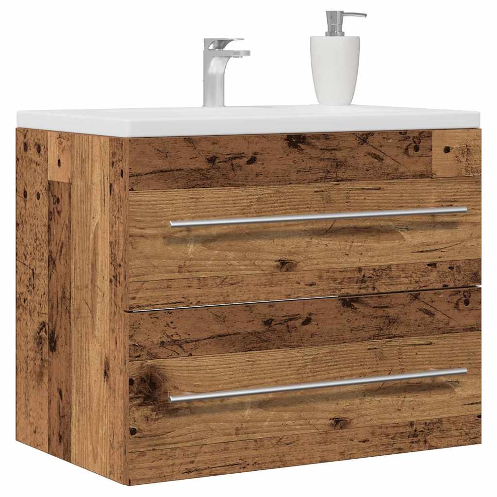 vidaXL Waschbeckenunterschrank Altholz-Optik 60x38,5x48 cm